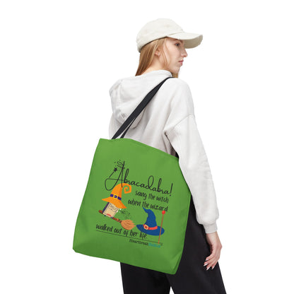 Abracadabra Sang the Witch Haiku - Tote Bag (Dual-sided print in Avocado Green)