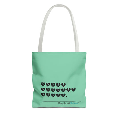 "Hieroglyph Heartbreak Haiku" Tote Bag (in Spearmint)