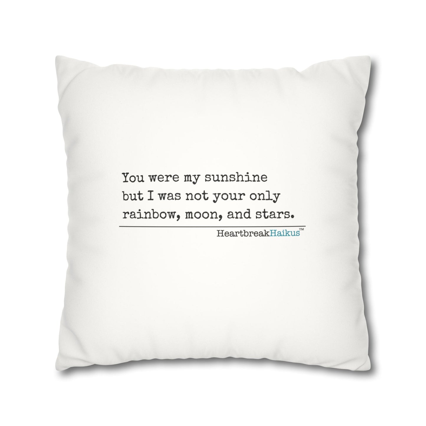 You Were My Sunshine Haiku - Faux Suede Square Pillowcase (Summer 2025 collection)