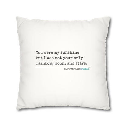 You Were My Sunshine Haiku - Faux Suede Square Pillowcase (Summer 2025 collection)