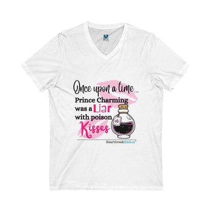 Prince Charming's Poison Kisses - Unisex Jersey Short Sleeve V-Neck Tee