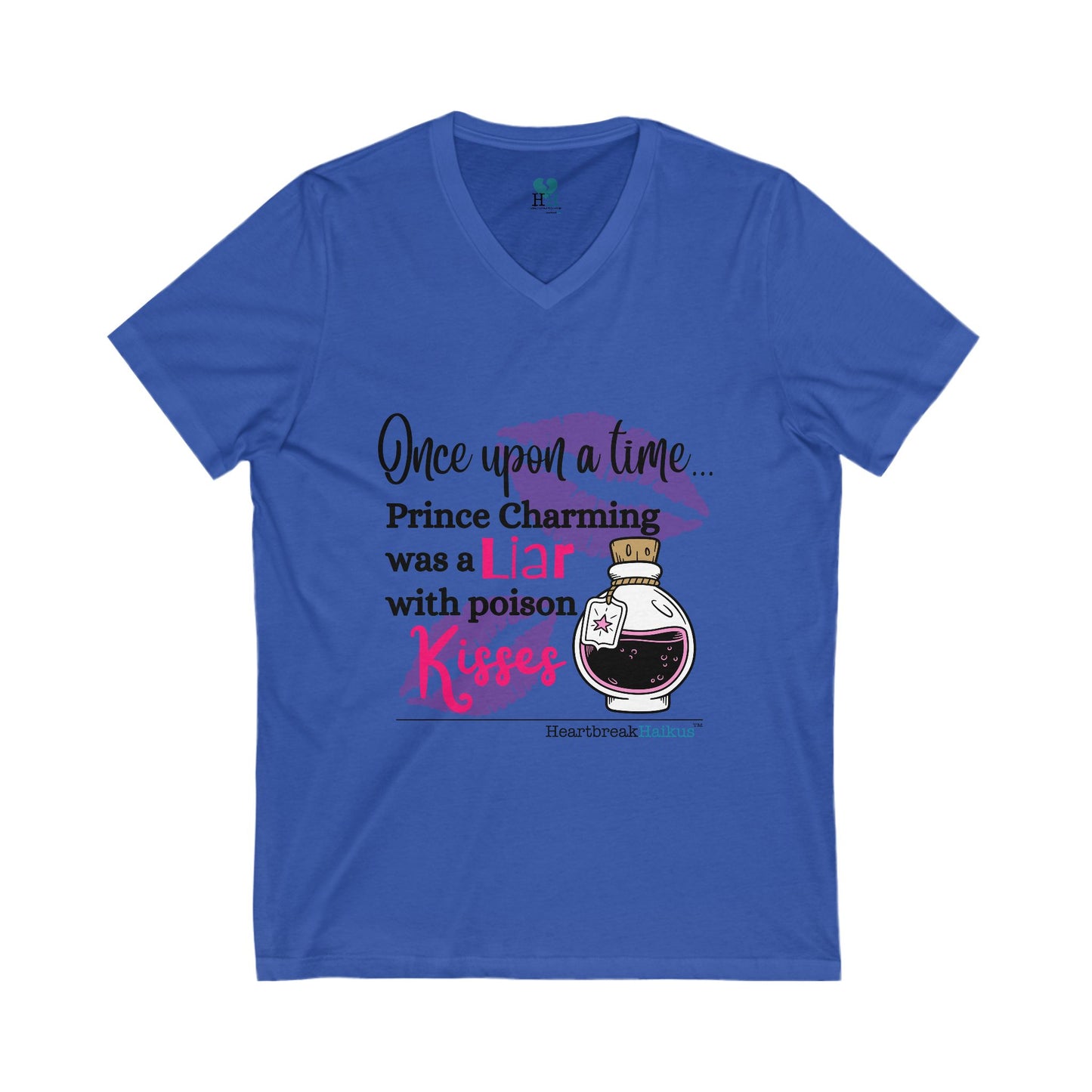 Prince Charming's Poison Kisses - Unisex Jersey Short Sleeve V-Neck Tee
