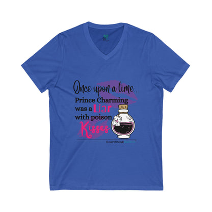 Prince Charming's Poison Kisses - Unisex Jersey Short Sleeve V-Neck Tee