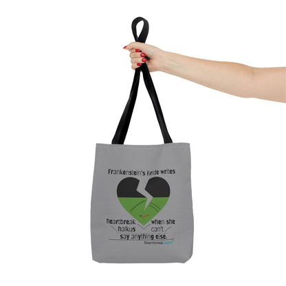 Frankenstein's Bride Writes Heartbreak Haikus - Tote Bag (Dual-sided print in Stone Grey)