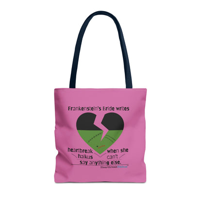 Frankenstein's Bride Writes Heartbreak Haikus - Tote Bag (Dual-sided print in Candy Pink)