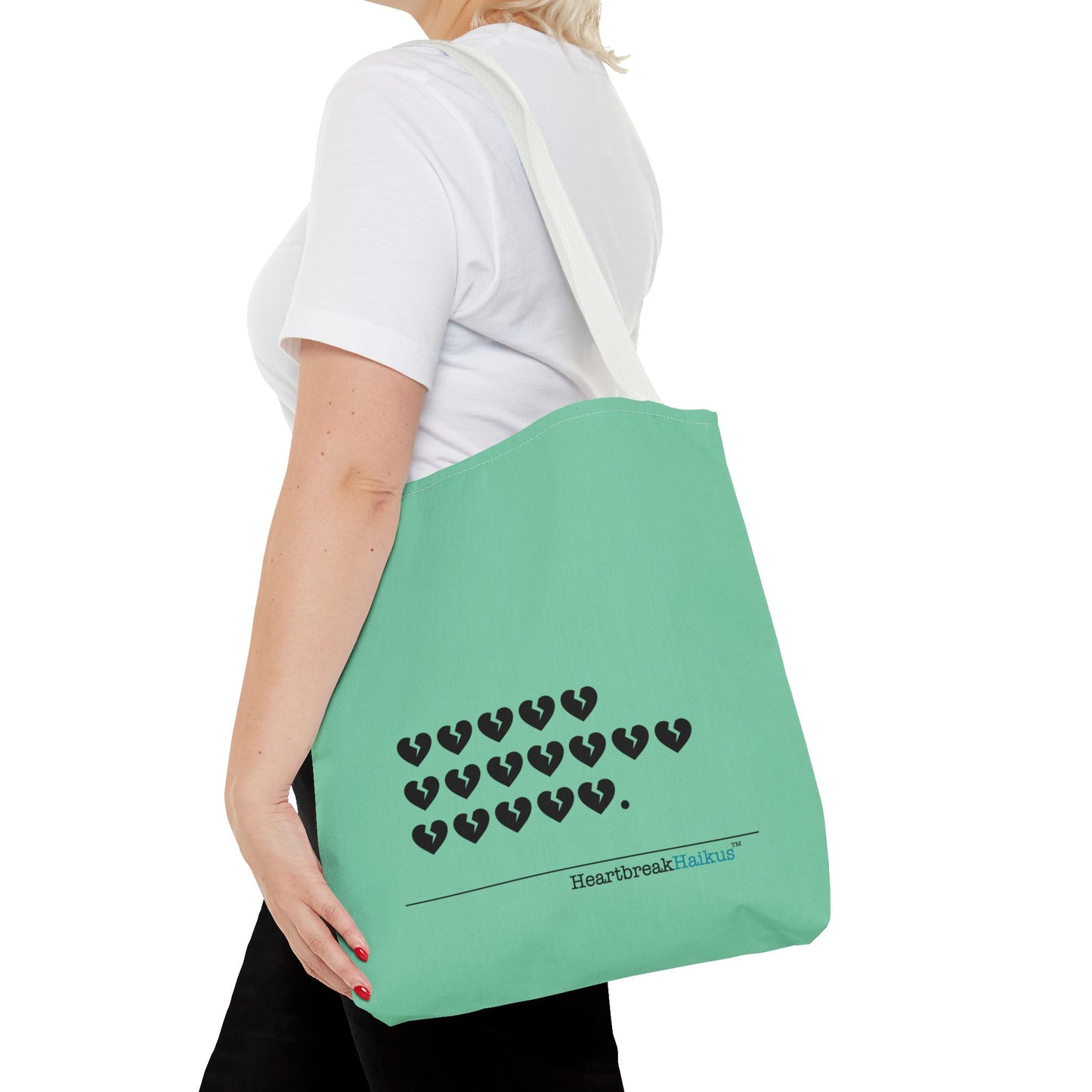 "Hieroglyph Heartbreak Haiku" Tote Bag (in Spearmint)