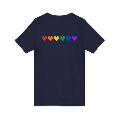 Rainbow Hearts - Jersey Short Sleeve V-Neck Tee