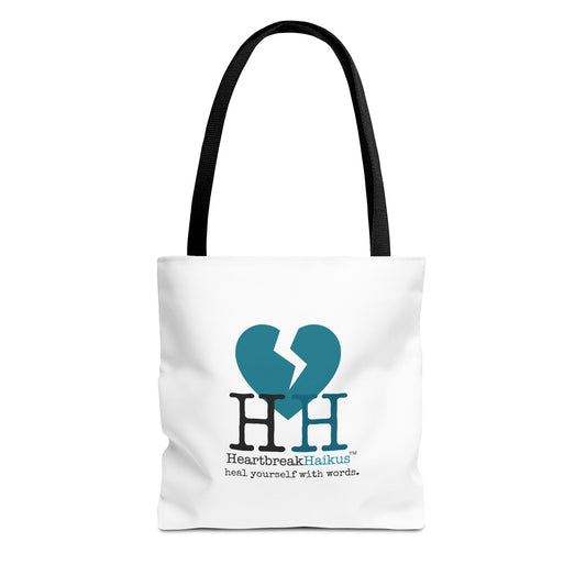 Heal yourself with words Haiku and HH Logo - Tote Bag (Dual-sided print)