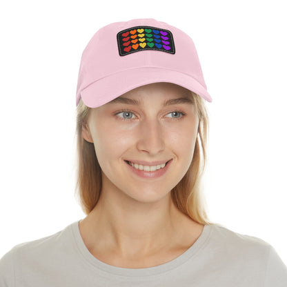 Rainbow Hearts - Adjustable Baseball Cap (4-Rows Design)