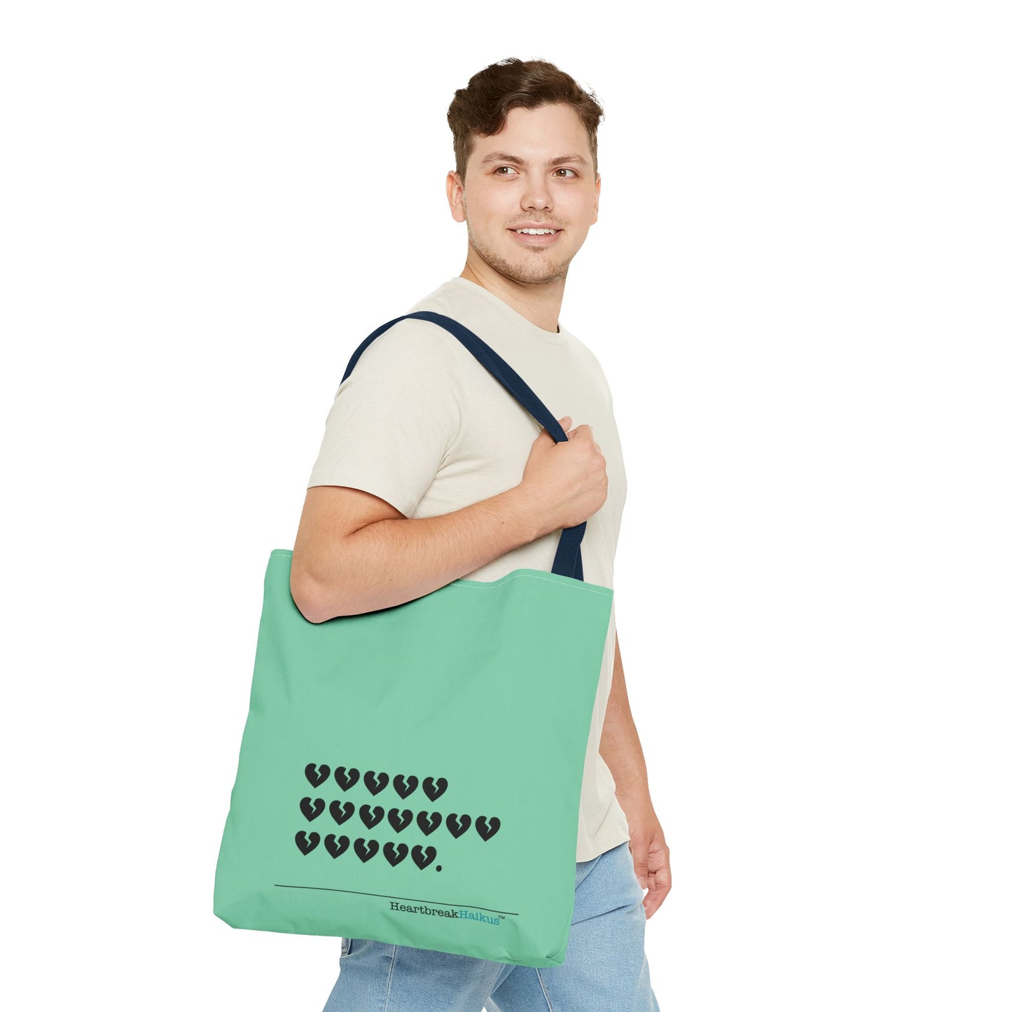 "Hieroglyph Heartbreak Haiku" Tote Bag (in Spearmint)