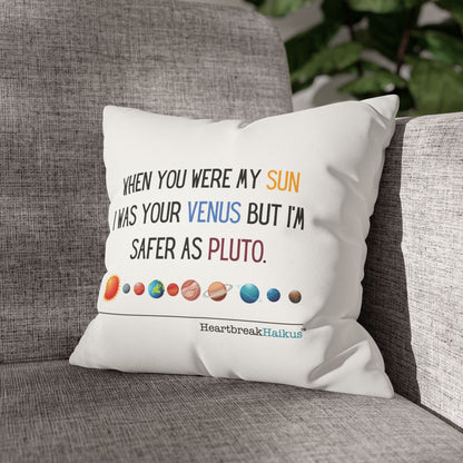 Safer as Pluto Haiku - Faux Suede Square Pillowcase
