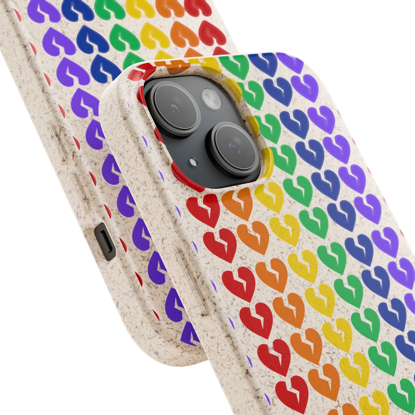Rainbow Hearts Collection Pattern - Biodegradable Phone Case, Eco-Friendly Phone Cover (Only Hearts Collection)