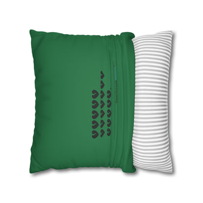 Hieroglyph Heartbreak Haiku - Faux Suede Square Pillowcase (in Evergreen)