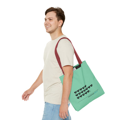 "Hieroglyph Heartbreak Haiku" Tote Bag (in Spearmint)