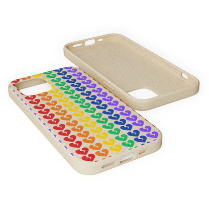 Rainbow Hearts Collection Pattern - Biodegradable Phone Case, Eco-Friendly Phone Cover (Only Hearts Collection)