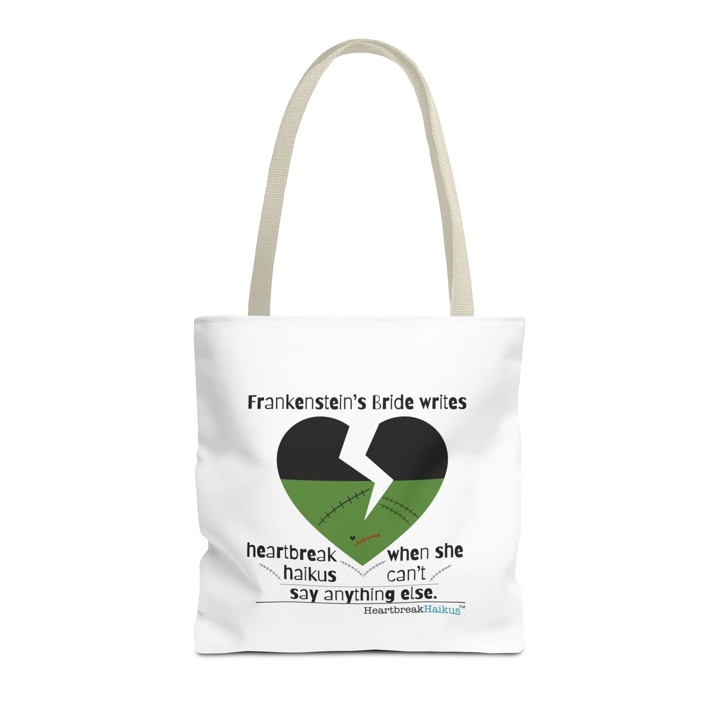 Frankenstein's Bride Writes Heartbreak Haikus - Tote Bag (Dual-sided print in Snow White)