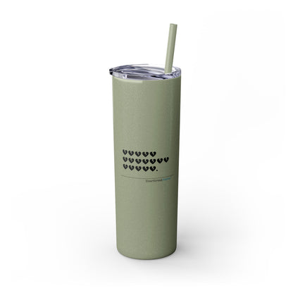 Hieroglyph Heartbreak Haiku - Skinny Tumbler with Eco-Friendly, Reusable, Matching Straw, 20oz