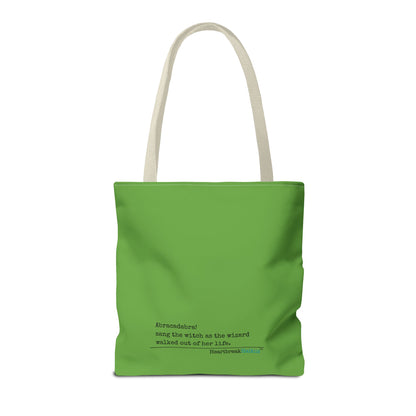 Abracadabra Sang the Witch Haiku - Tote Bag (Dual-sided print in Avocado Green)