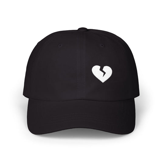 Solo Broken Heart (in White) - Classic Adjustable Cap (Only Hearts Collection)