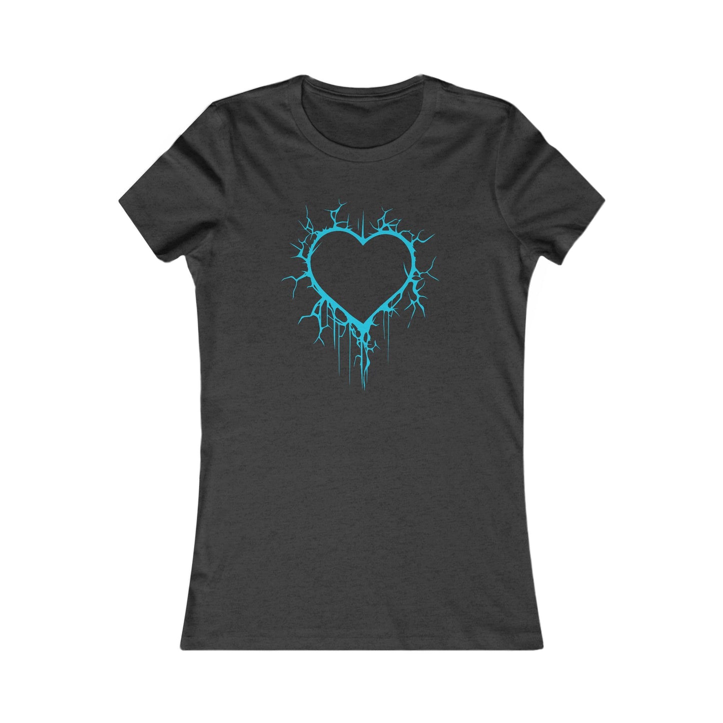 Lightning-Cracked Heart - Slim-Fit T-Shirt (in Electric Blue)