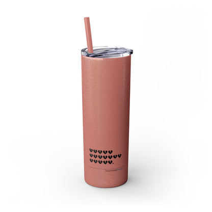 Hieroglyph Heartbreak Haiku - Skinny Tumbler with Eco-Friendly, Reusable, Matching Straw, 20oz