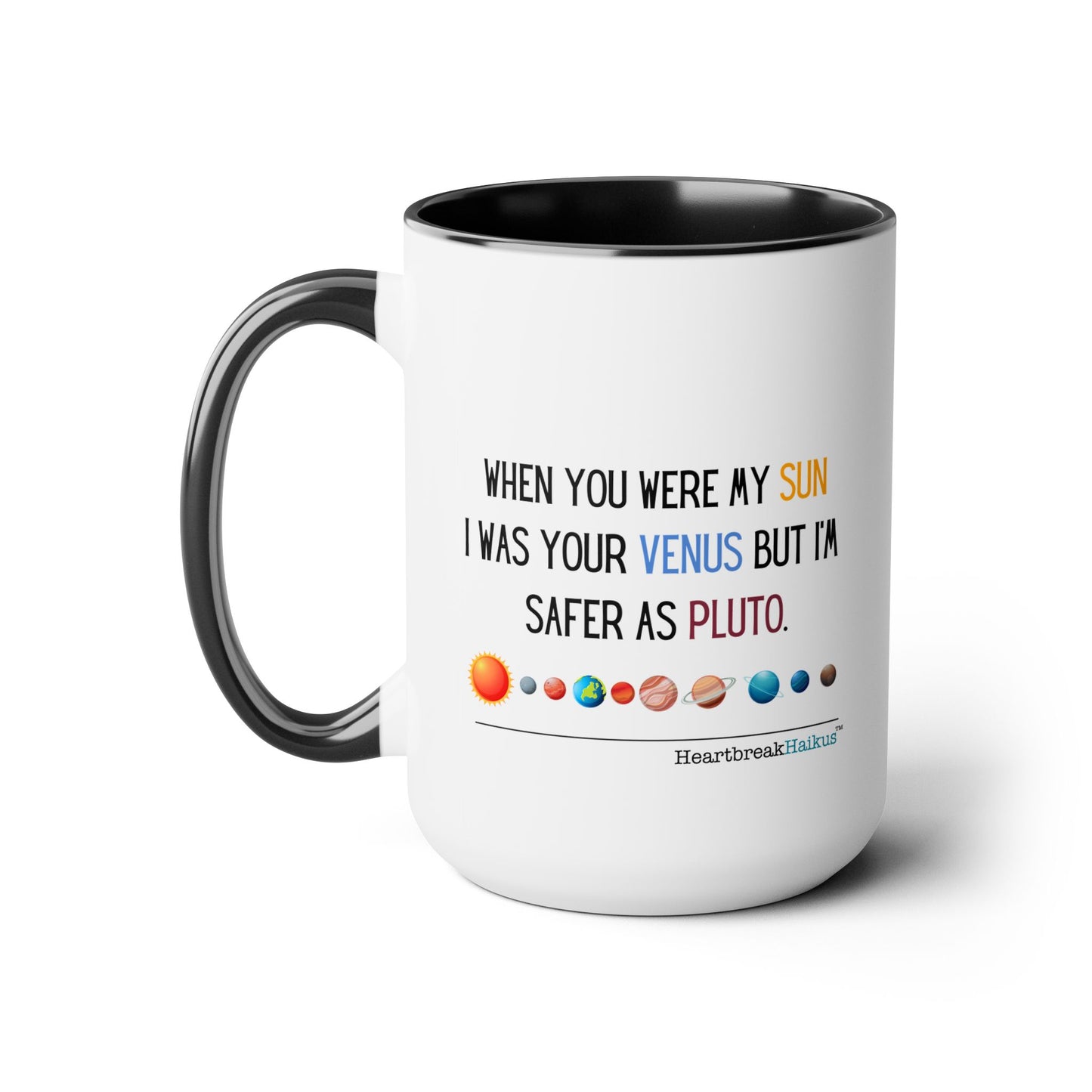 Safer as Pluto - Two-Tone Coffee Mug