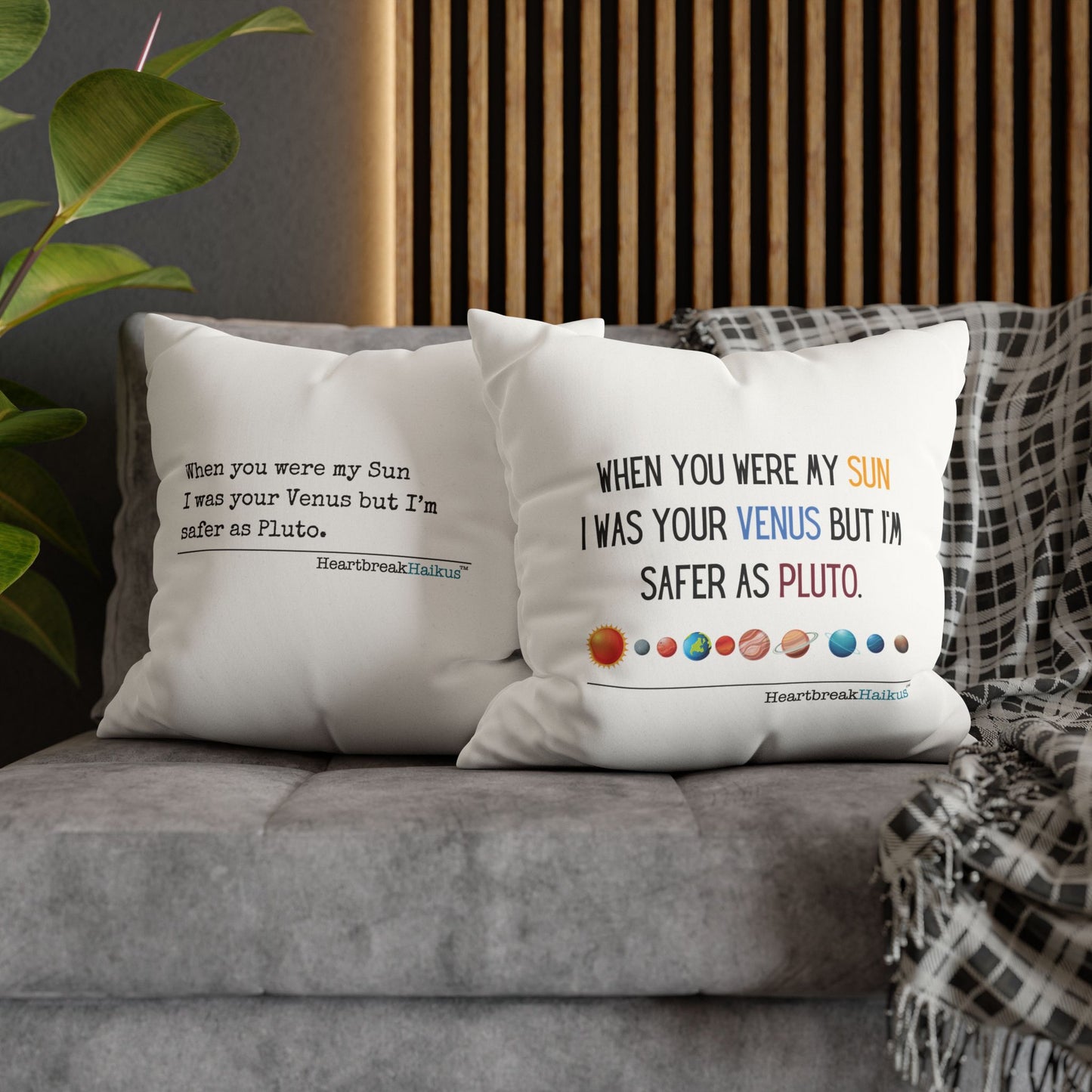 Safer as Pluto Haiku - Faux Suede Square Pillowcase