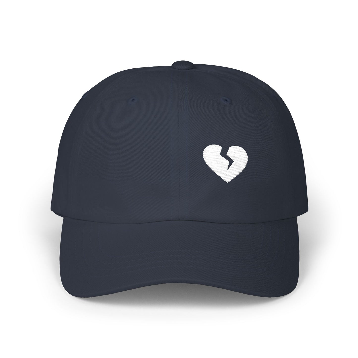 Solo Broken Heart (in White) - Classic Adjustable Cap (Only Hearts Collection)