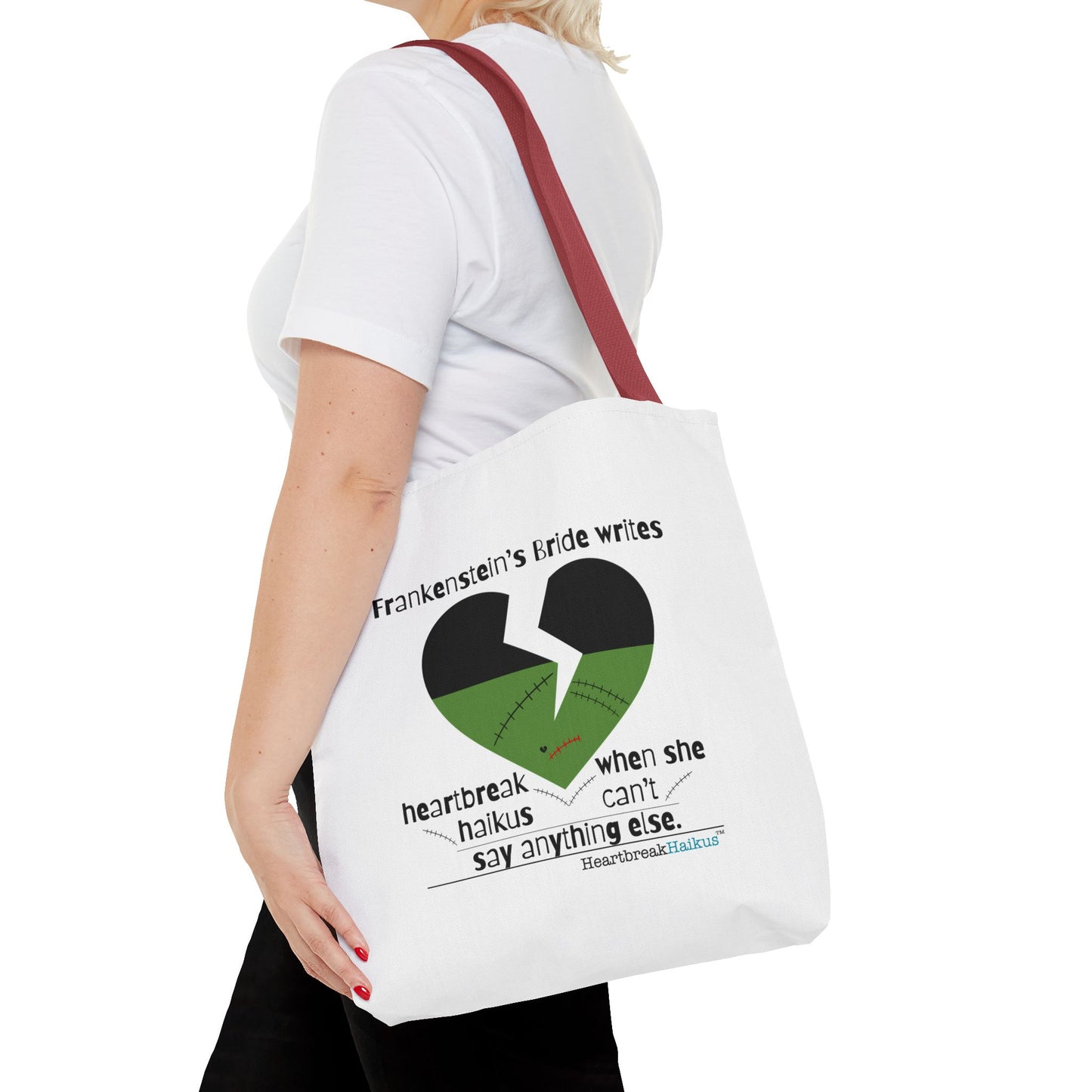 Frankenstein's Bride Writes Heartbreak Haikus - Tote Bag (Dual-sided print in Snow White)