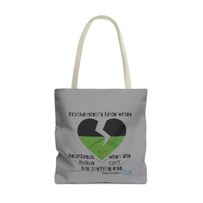 Frankenstein's Bride Writes Heartbreak Haikus - Tote Bag (Dual-sided print in Stone Grey)