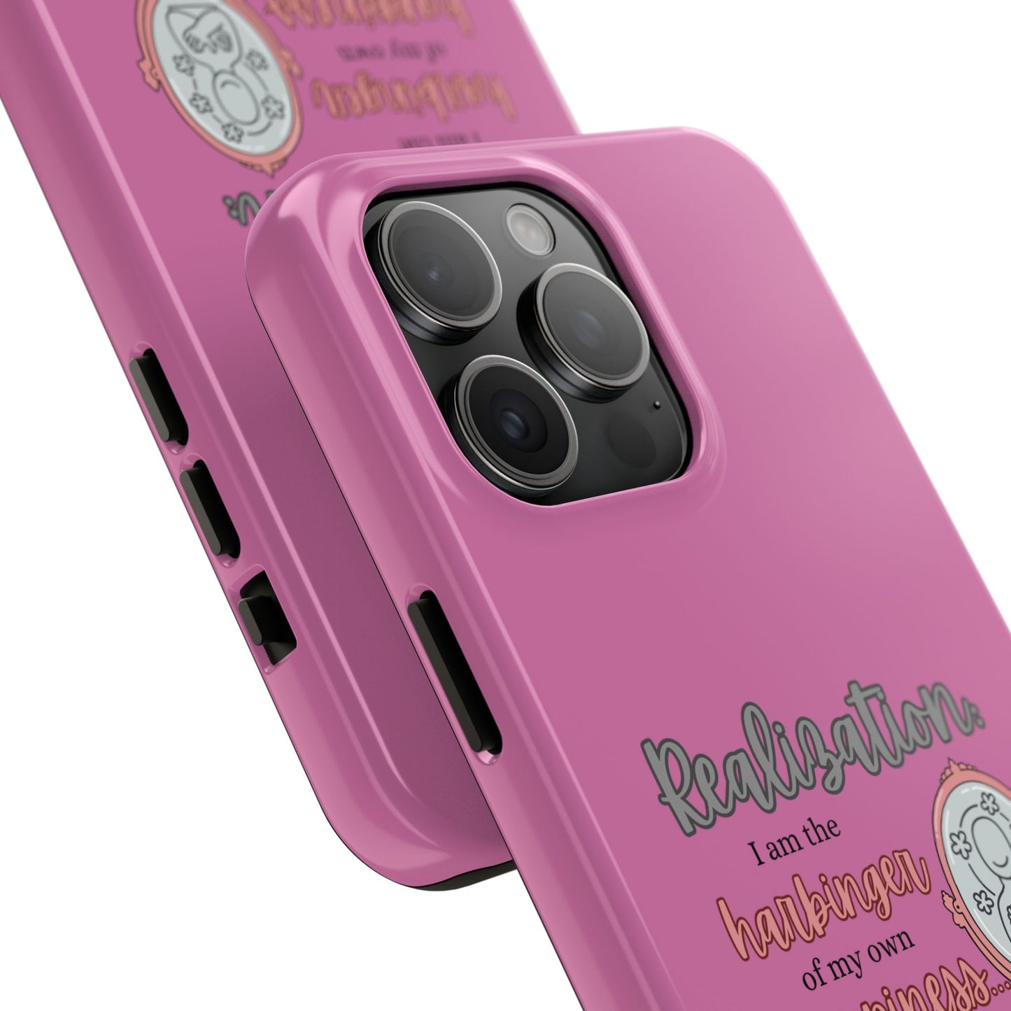 Harbinger of Happiness Tough Phone Cases (pink), iPhone 11-16 or Samsung Galaxy S21-S24