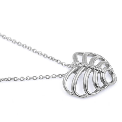Elegant Ribcage Necklace Heart Pendant Design with Crystal