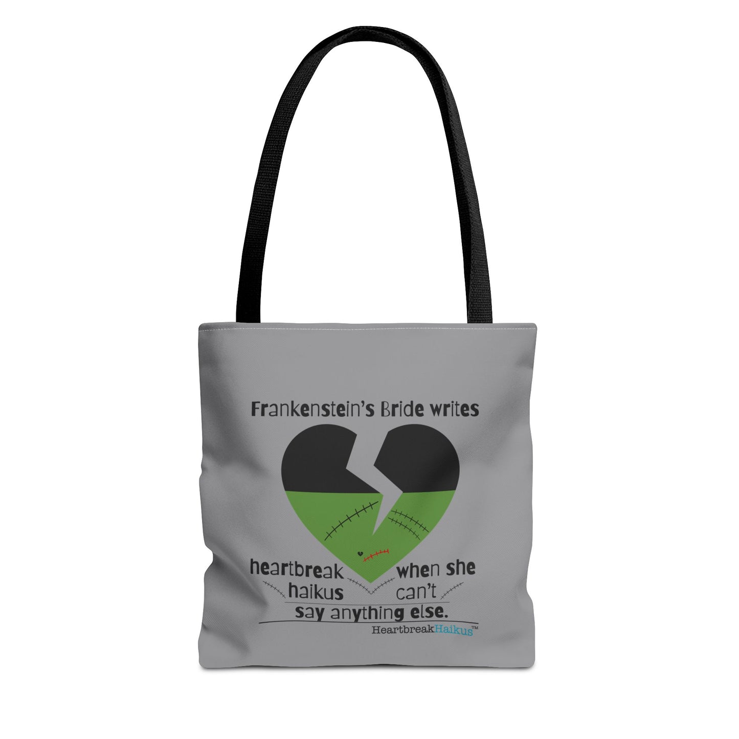 Frankenstein's Bride Writes Heartbreak Haikus - Tote Bag (Dual-sided print in Stone Grey)