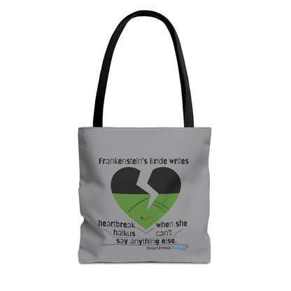 Frankenstein's Bride Writes Heartbreak Haikus - Tote Bag (Dual-sided print in Stone Grey)
