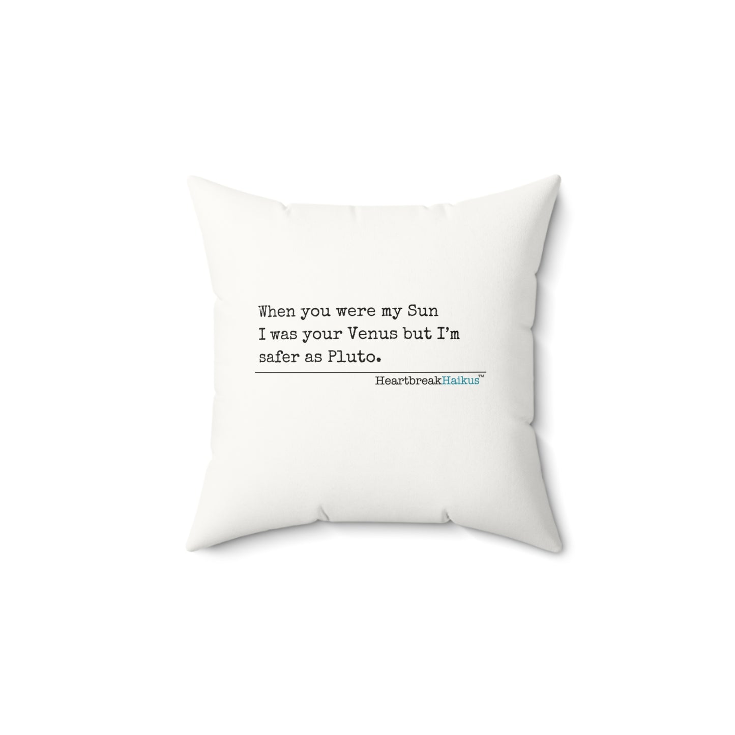 Safer as Pluto Haiku - Faux Suede Square Pillow
