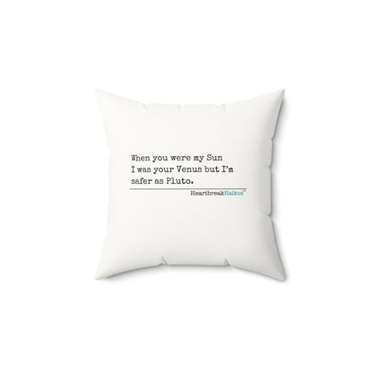 Safer as Pluto Haiku - Faux Suede Square Pillow