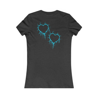 Lightning-Cracked Heart - Slim-Fit T-Shirt (in Electric Blue)
