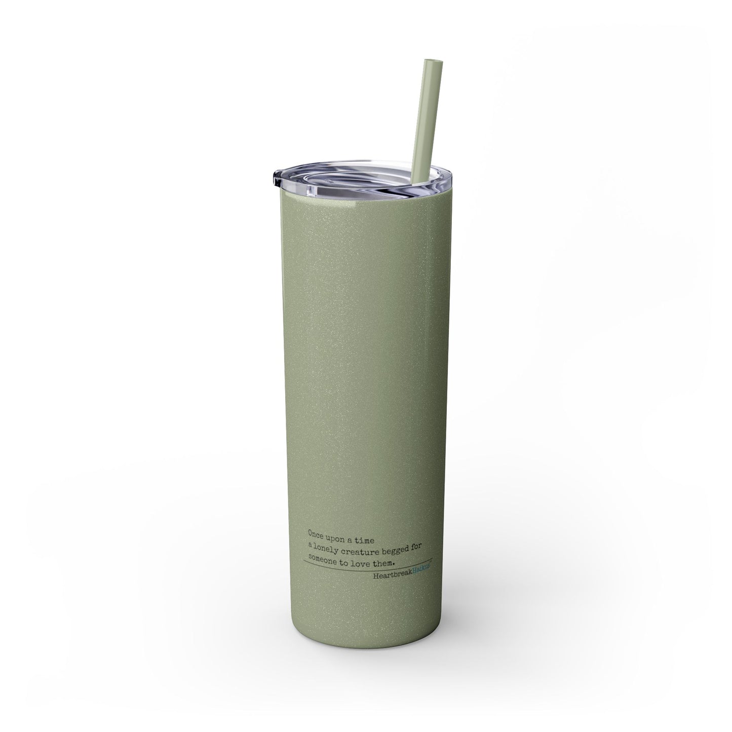 A Lonely Creature Begged Frankenstein Haiku - Skinny Venti Tumbler with Eco-Friendly, Reusable, Matching Straw, 20oz