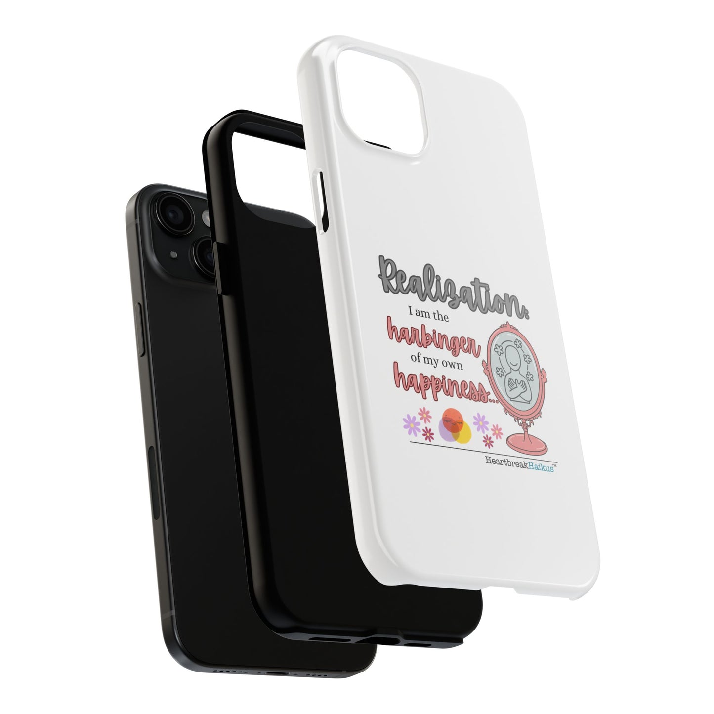 Harbinger of Happiness Tough Phone Cases (white), iPhone 11-16 or Samsung Galaxy S21-S24