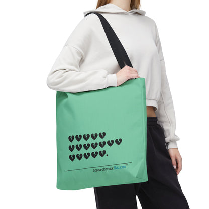 "Hieroglyph Heartbreak Haiku" Tote Bag (in Spearmint)
