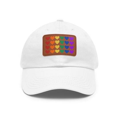 Rainbow Hearts - Adjustable Baseball Cap (4-Rows Design)