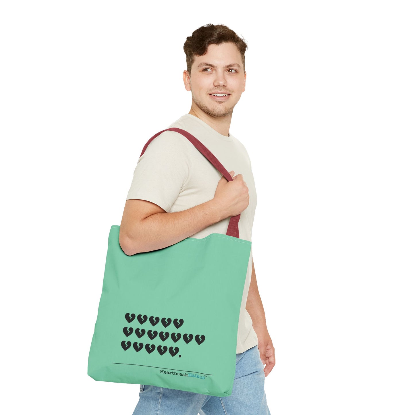 "Hieroglyph Heartbreak Haiku" Tote Bag (in Spearmint)