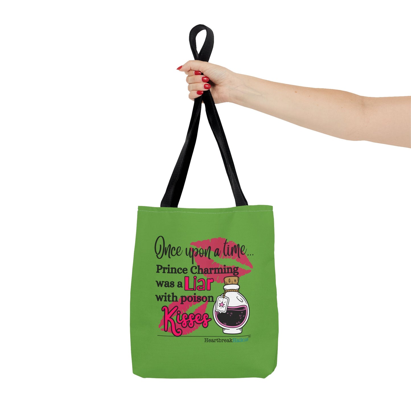 Prince Charming's Poison Kisses Haiku - Tote Bag (Dual-sided print in Wicked Green)