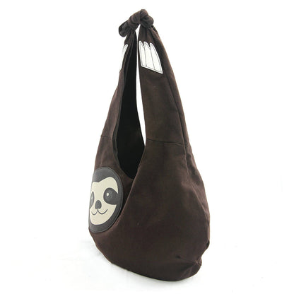 Sleepyville Critters - Hang Loose Sloth Hobo Bag in Canvas Material w. Heart Patch