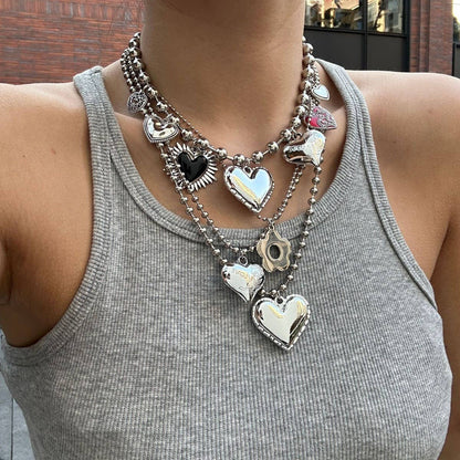 All the Hearts - Layered Beaded Heart Necklace | Heartbreak Haikus (4pc set)