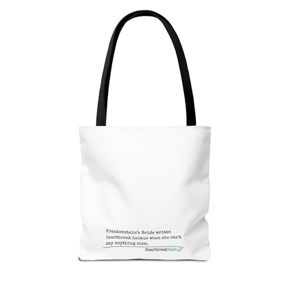 Frankenstein's Bride Writes Heartbreak Haikus - Tote Bag (Dual-sided print in Snow White)