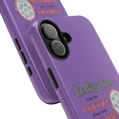 Harbinger of Happiness Tough Phone Cases (purple) available for iPhone 11-16 or Samsung Galaxy S21-S24