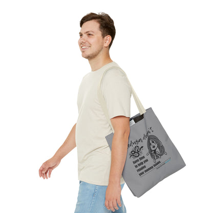 Medusa and Your Mommy Haiku - Tote Bag (Dual-sided print in Stone Grey)