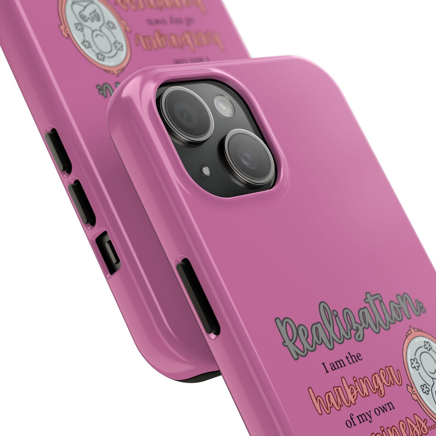 Harbinger of Happiness Tough Phone Cases (pink), iPhone 11-16 or Samsung Galaxy S21-S24