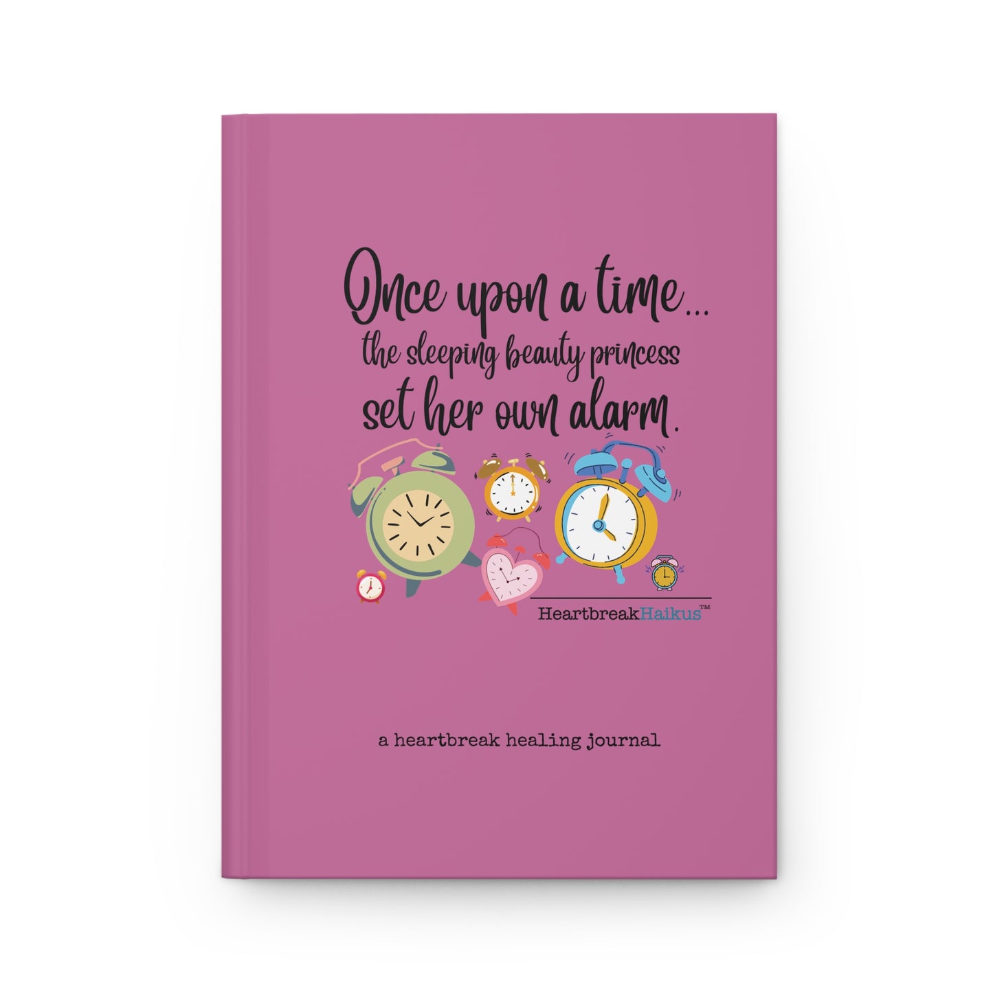 "Sleeping Beauty's Alarm." Hardcover Journal (Dual-Design, Matte Finish) in Light Pink